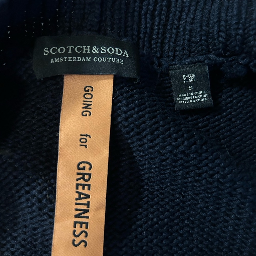 Scotch & Soda Navy and Red Varsity Cardigan - Picture 6 of 7